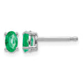 14k White Gold Emerald Earrings