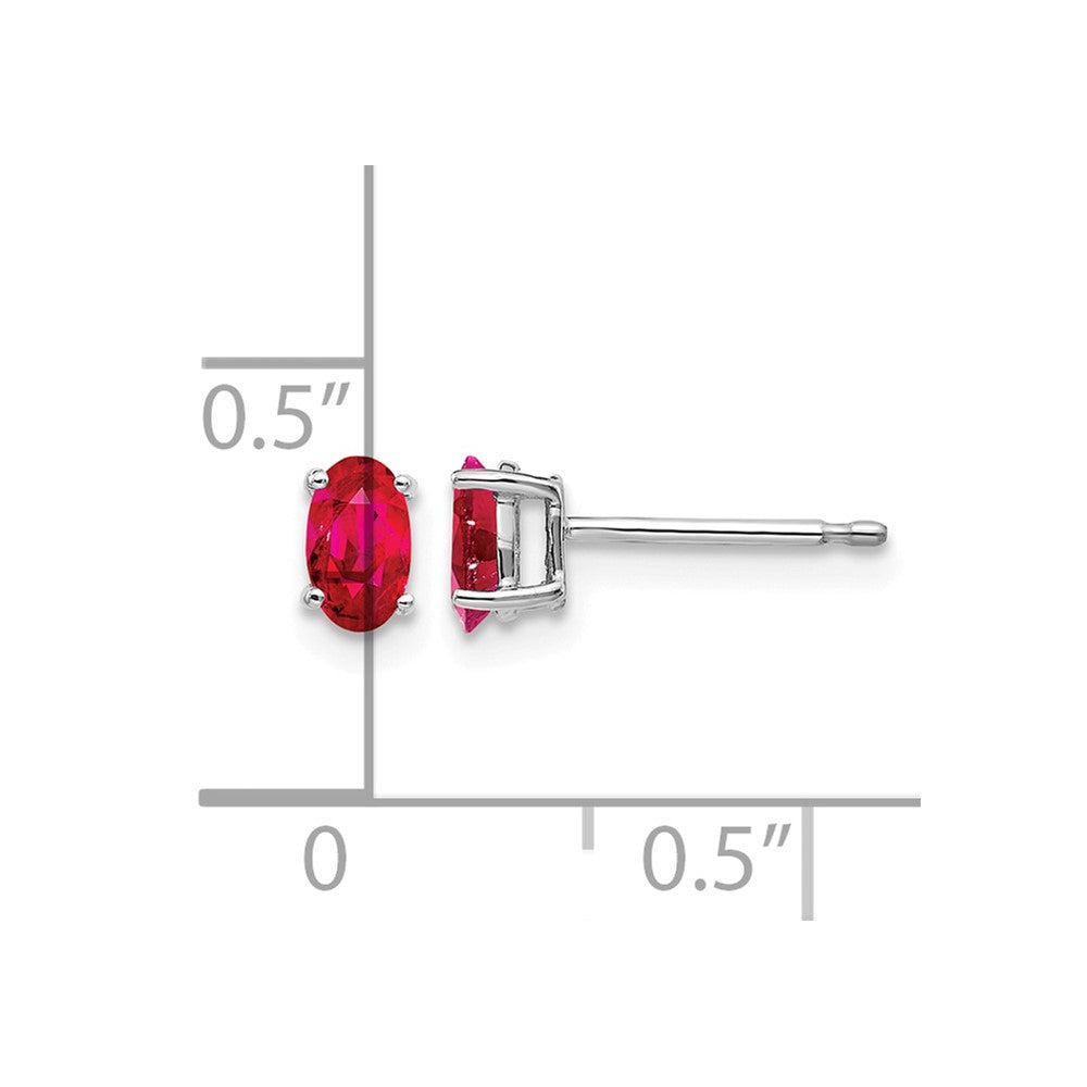 14k White Gold Ruby Earrings
