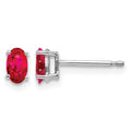 14k White Gold Ruby Earrings