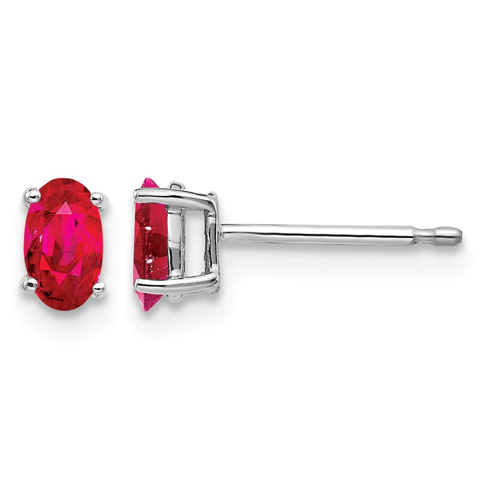 14k White Gold Ruby Earrings