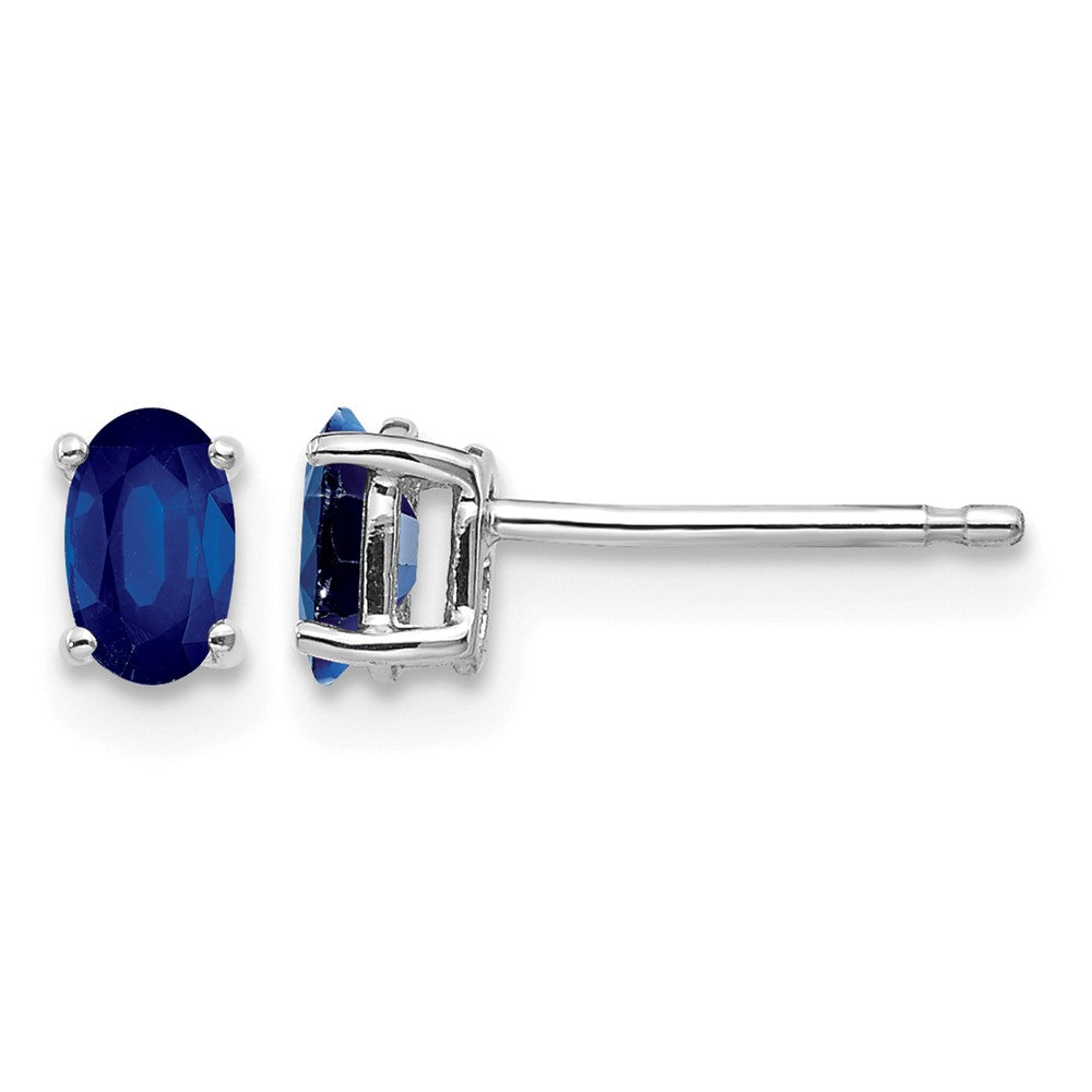 14k White Gold Sapphire Earrings