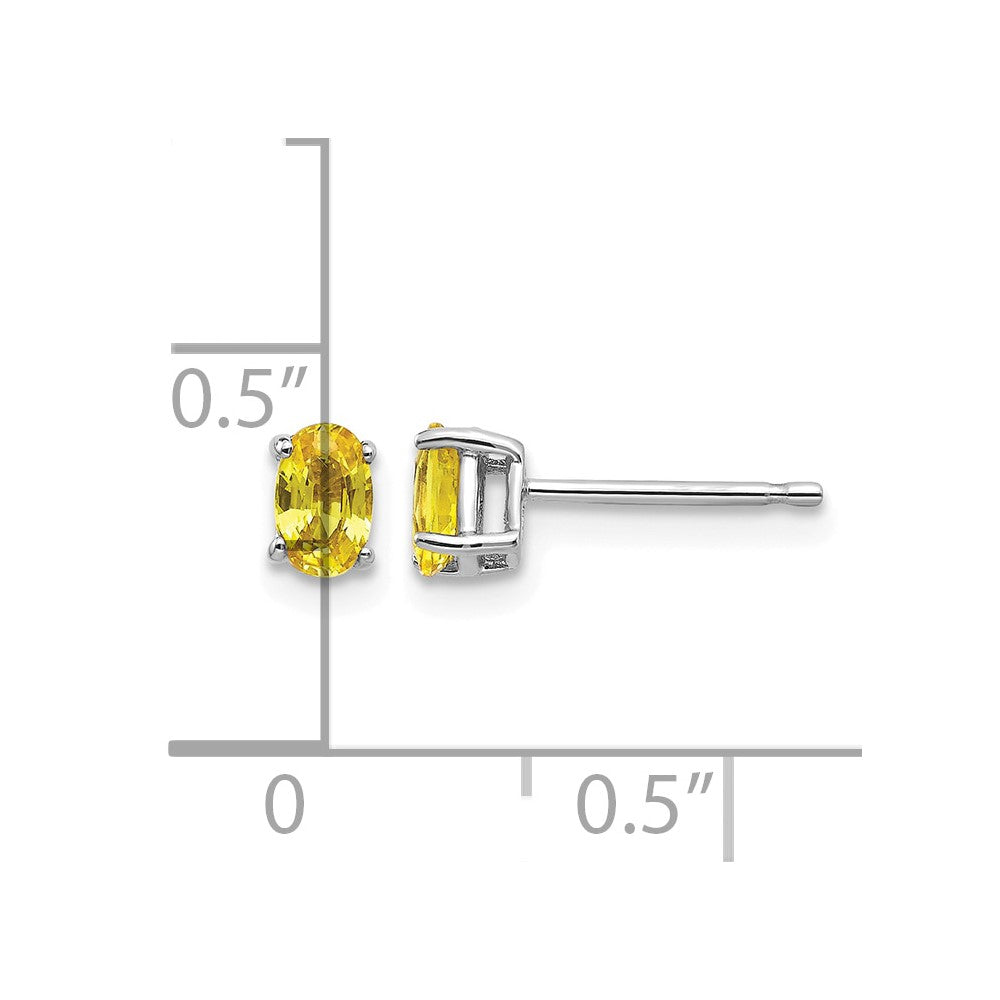 14k White Gold Yellow Sapphire Earrings