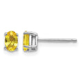 14k White Gold Yellow Sapphire Earrings