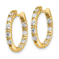 14k AA Diamond Hinged Hoop Earrings