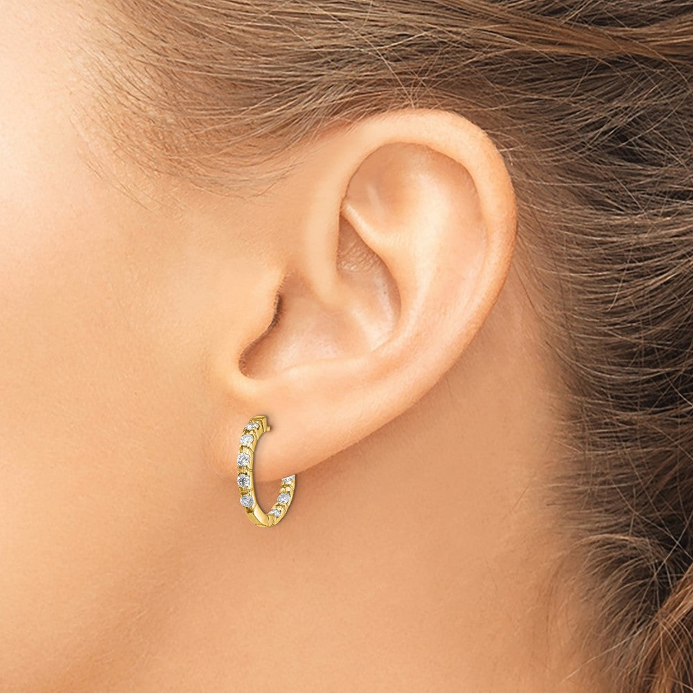 14k VS Diamond Hinged Hoop Earrings