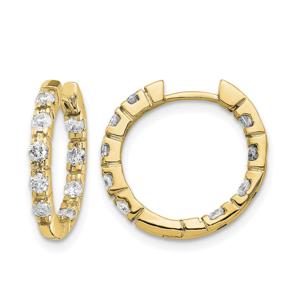 14k VS Diamond Hinged Hoop Earrings