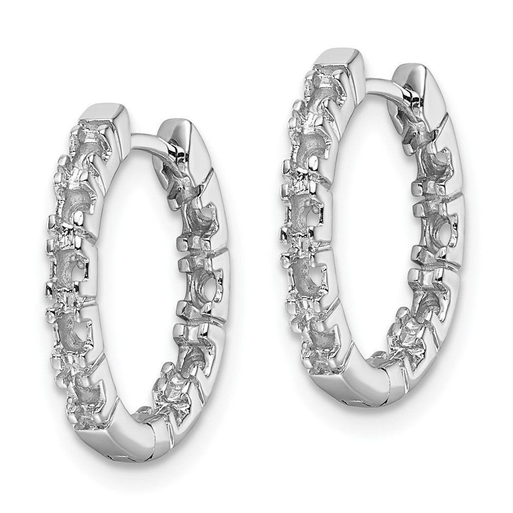 14k White Diamond Hinged Hoops Mountings