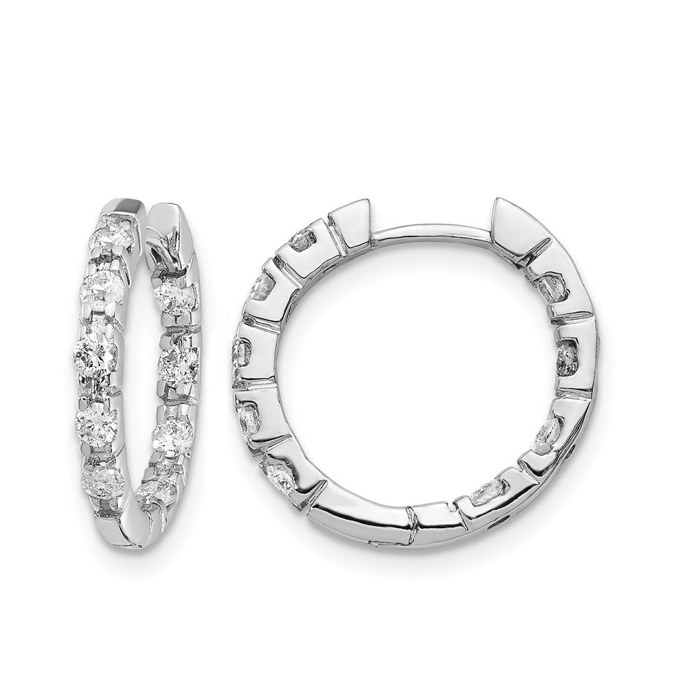 14k White Gold VS Diamond Hinged Hoop Earrings