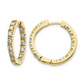 14k AA Diamond Hinged Hoop Earrings
