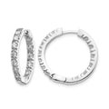 14k White Gold A Diamond Hinged Hoop Earrings