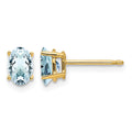 14k Aquamarine Post Earrings