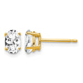 14k 6x4mm Oval Cubic Zirconia Earrings