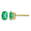 14k Emerald Post Earrings