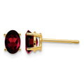 14k 6x4mm Oval Garnet Earrings