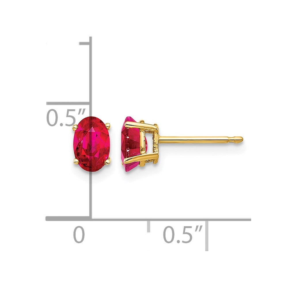 14k Ruby Post Earrings