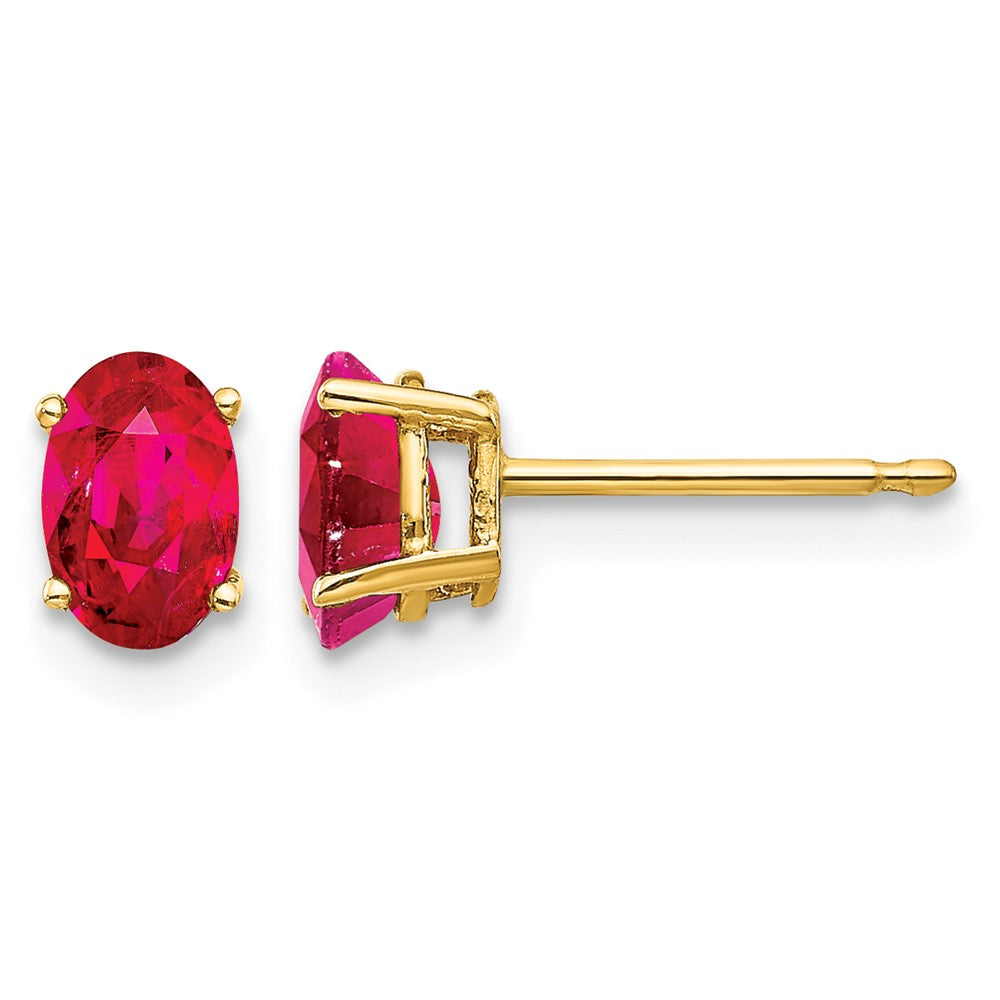 14k Ruby Post Earrings