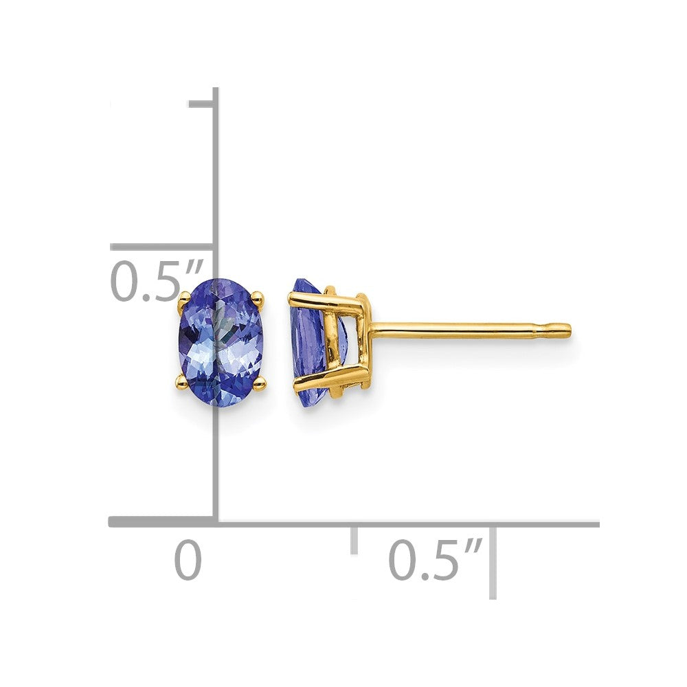 14k Tanzanite Post Earrings