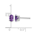 14k White Gold 6x4mm Oval Amethyst Earrings