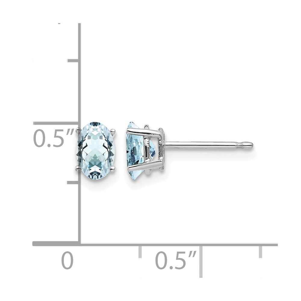 14k White Gold Aquamarine Earrings