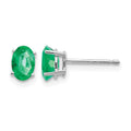 14k White Gold Emerald Earrings
