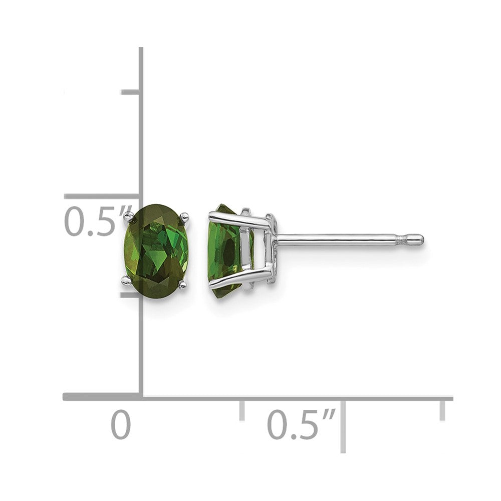 14k White Gold Green Tourmaline Earrings