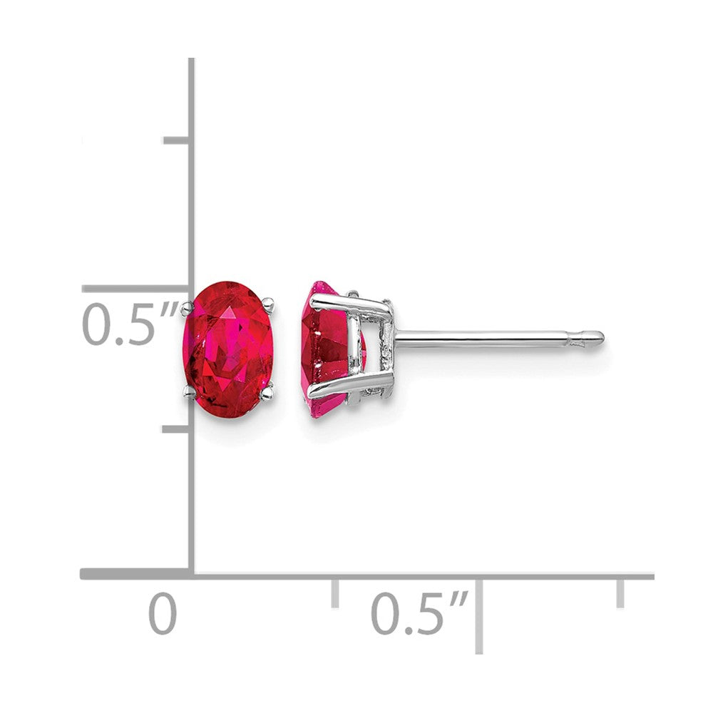 14k White Gold Ruby Earrings