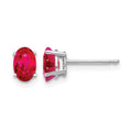 14k White Gold Ruby Earrings