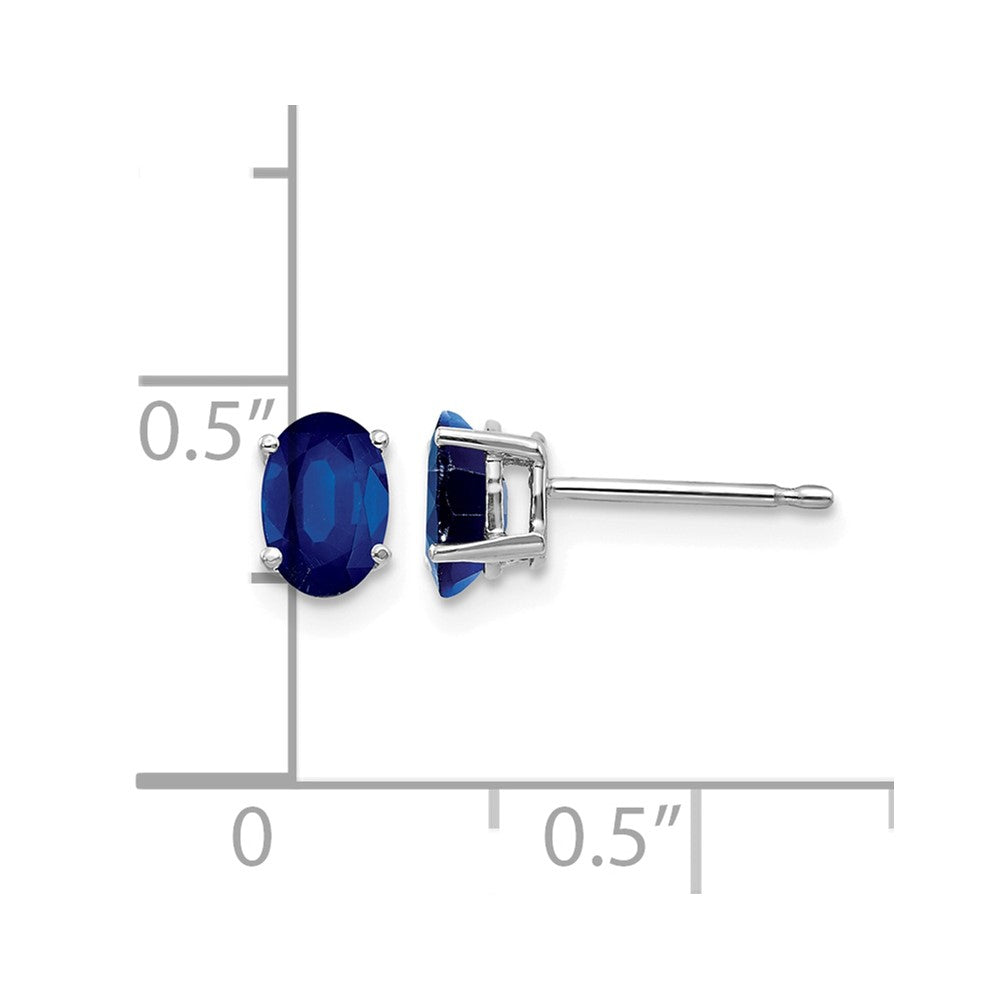 14k White Gold Sapphire Earrings