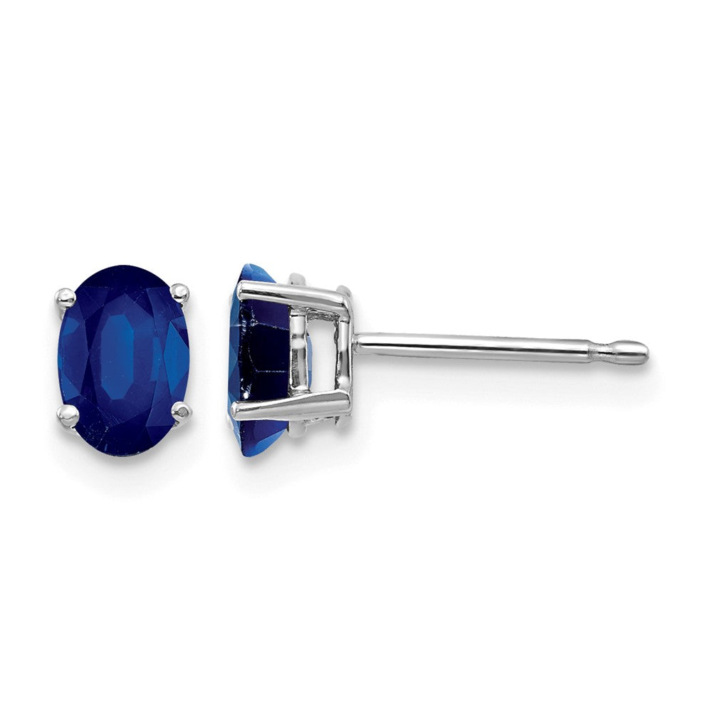 14k White Gold Sapphire Earrings