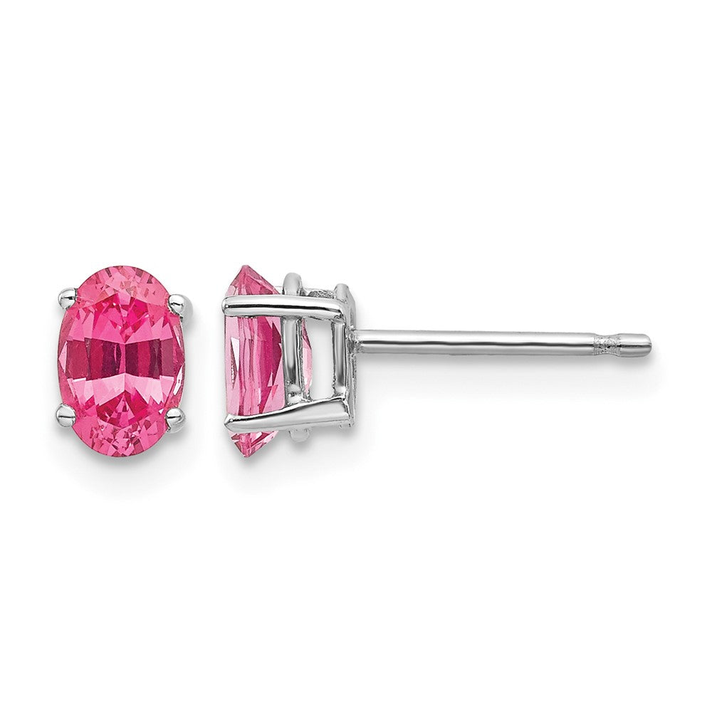 14k White Gold Pink Spinel Earrings