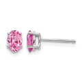 14k White Gold Pink Sapphire Earrings