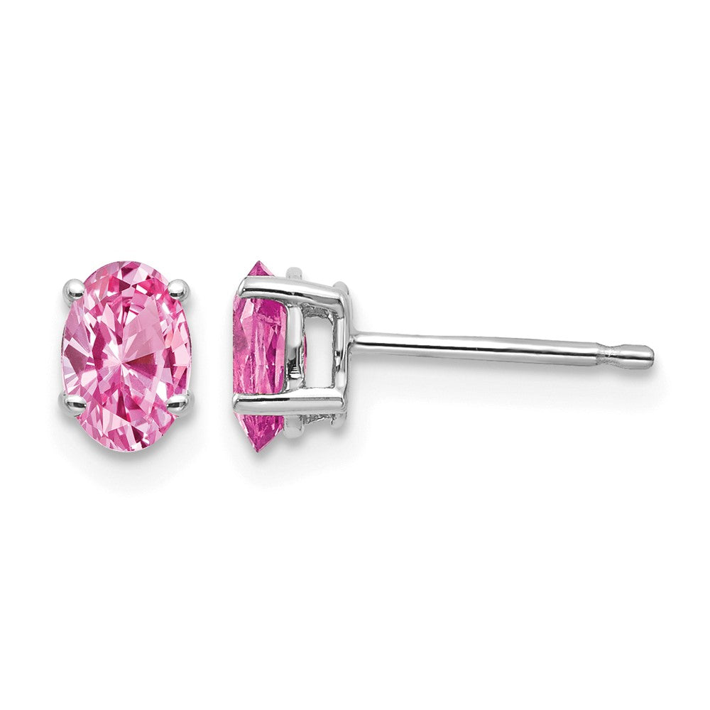 14k White Gold Pink Sapphire Earrings