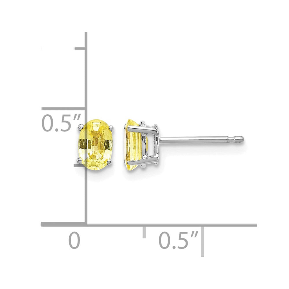 14k White Gold Yellow Sapphire Earrings
