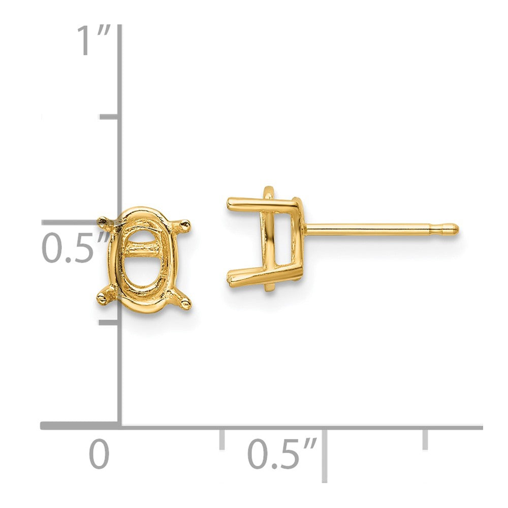 14k 7x5 Oval Earring Mountings