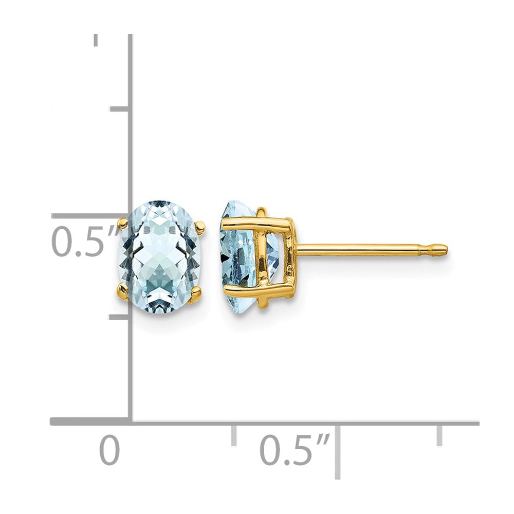 14k Aquamarine Post Earrings