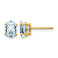 14k Aquamarine Post Earrings