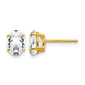 14k 7x5mm Oval Cubic Zirconia Earrings