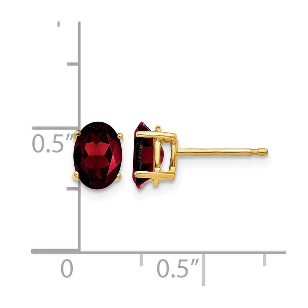 14k 7x5mm Oval Garnet Earrings