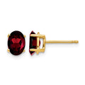 14k 7x5mm Oval Garnet Earrings