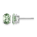 14kw 7x5 Oval Green Quartz Earrings