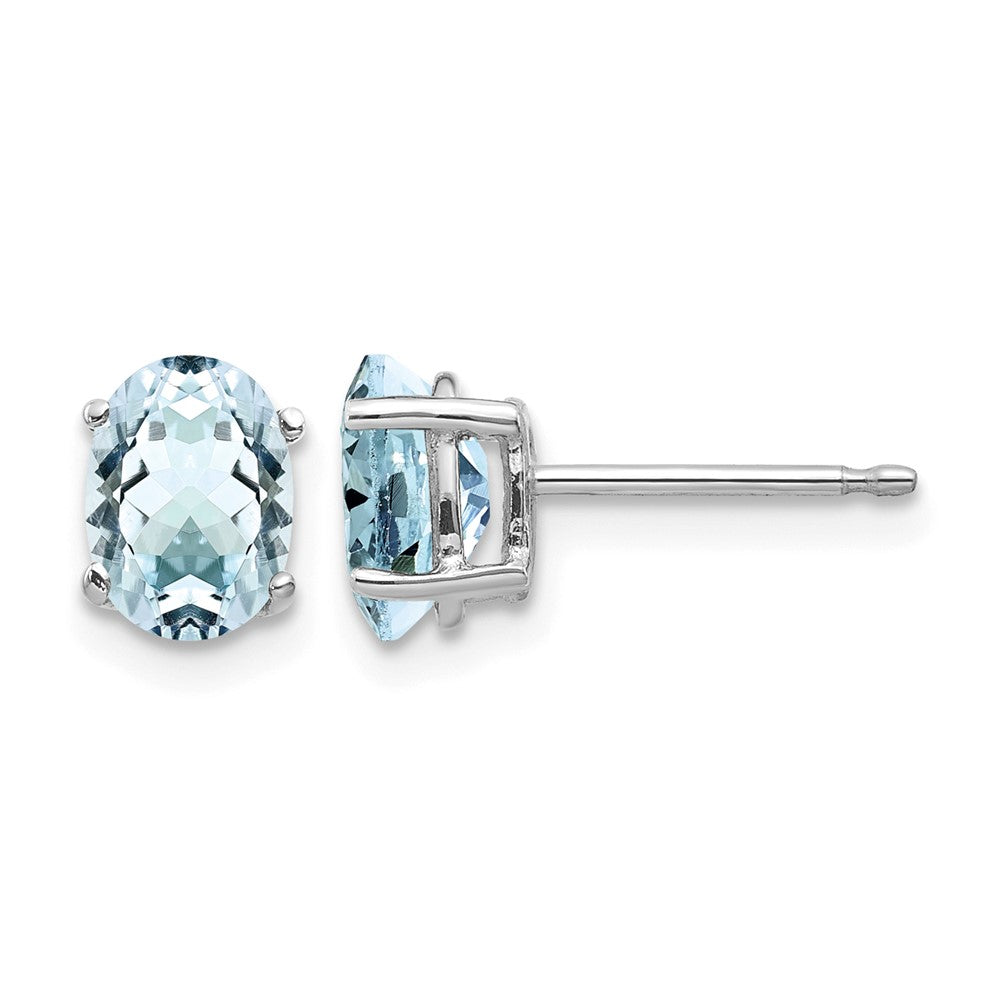 14k White Gold Aquamarine Earrings
