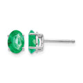 14k White Gold Emerald Earrings