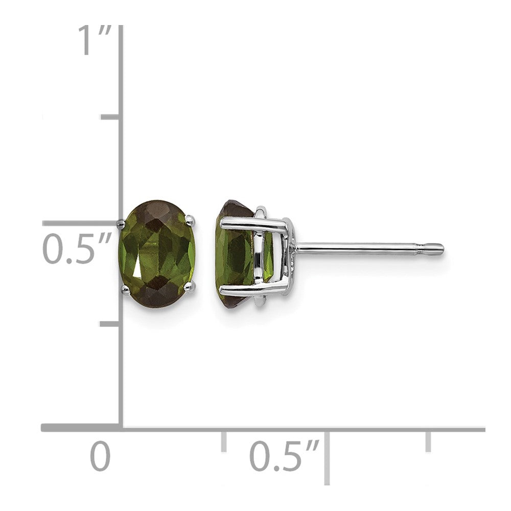14k White Gold Green Tourmaline Earrings