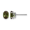 14k White Gold Green Tourmaline Earrings