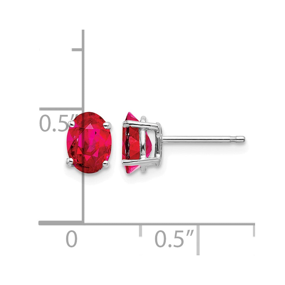 14k White Gold Ruby Earrings