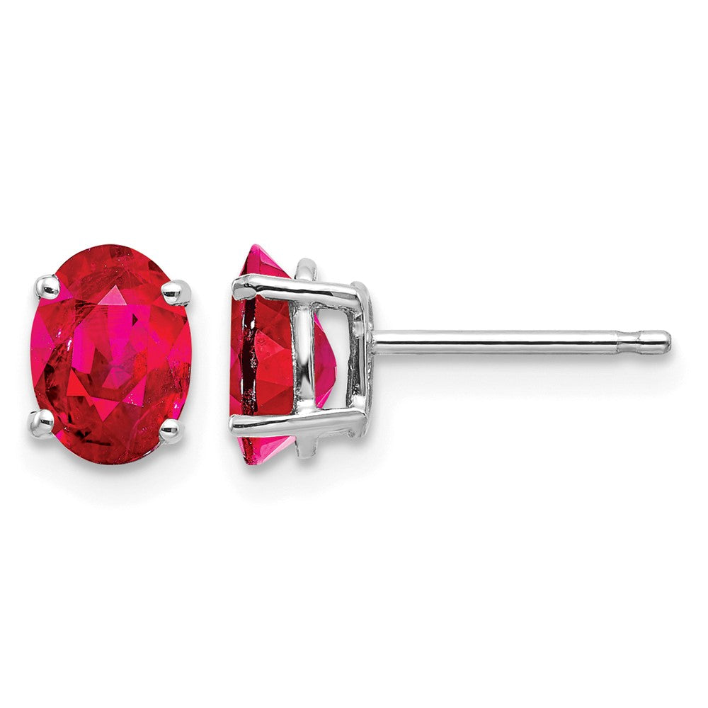 14k White Gold Ruby Earrings