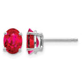 14k White Gold Ruby Earrings