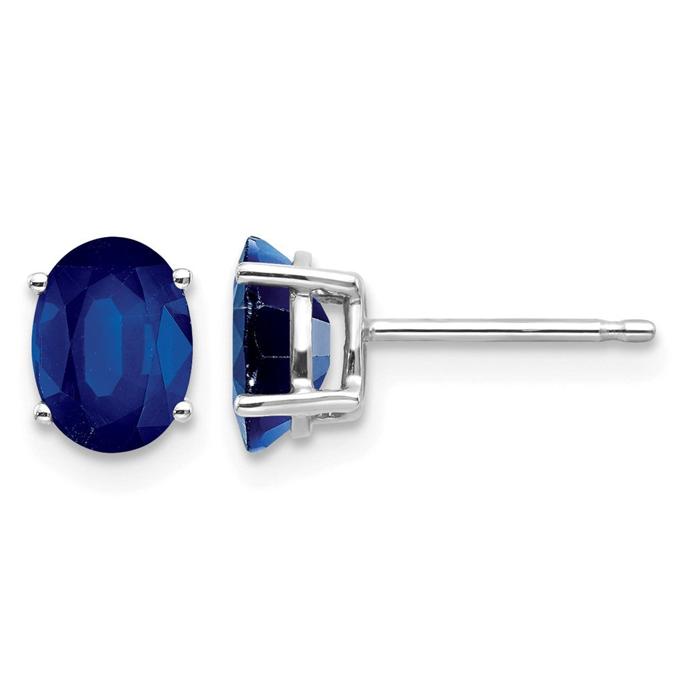 14k White Gold Sapphire Earrings