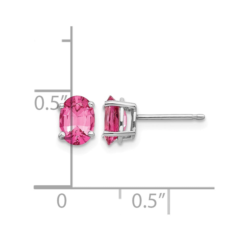 14k White Gold Pink Spinel Earrings
