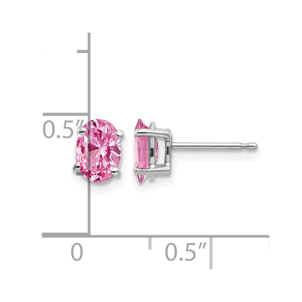 14k White Gold Pink Sapphire Earrings